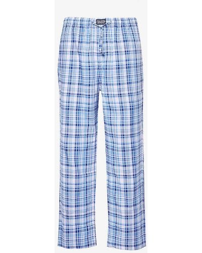 Polo Ralph Lauren Logo-embroidered Regular-fit Cotton Pyjamas Bottoms - Blue