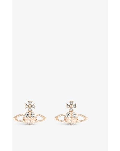 Vivienne Westwood Mayfair Orb Rose Gold-toned Brass Stud Earrings - Natural