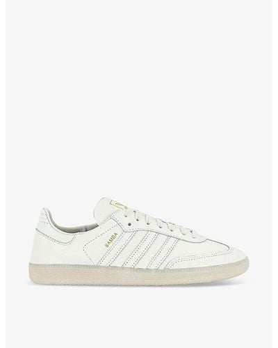 adidas Ivory Ivory Gold Met Samba Decon Leather Low-top Trainers - White