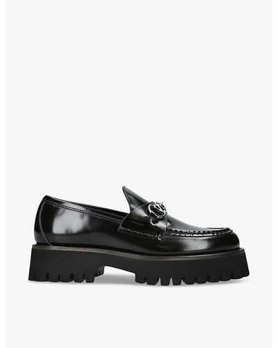 Gucci Sylke Platform-sole Leather Loafers - Black