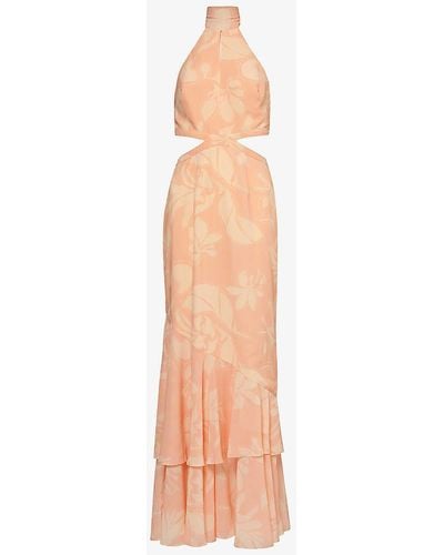 Pretty Lavish Nova Cut-out Crepe Maxi Dress - Multicolour