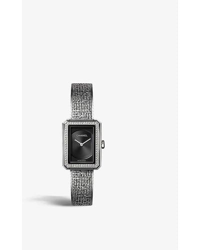 Chanel H4877 Boy-friend Steel And 0.37ct Diamond Quartz Watch - White