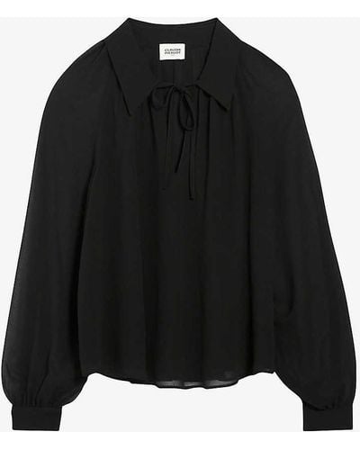Claudie Pierlot Betsy Semi-sheer Woven Shirt - Black