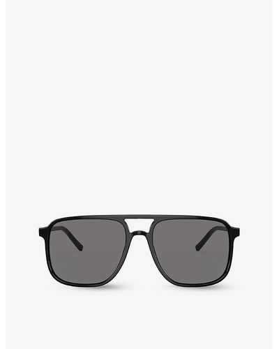 Dolce & Gabbana Dg4403 Pilot-frame Acetate Sunglasses - Gray