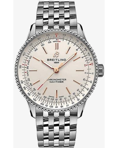 Breitling Unisex A17327211g1a1 Navitimer 36 Stainless-steel Automatic Watch - White