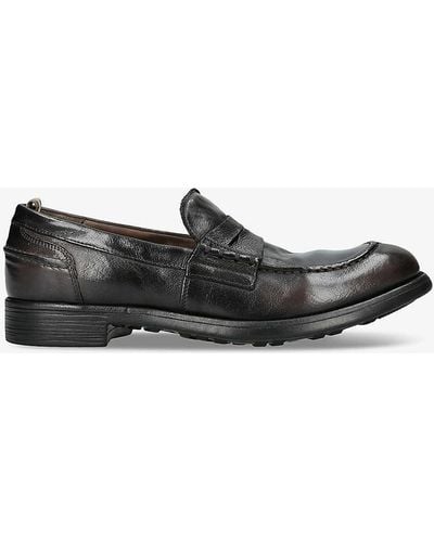 Officine Creative Chronicle Leather Penny Loafers - Black