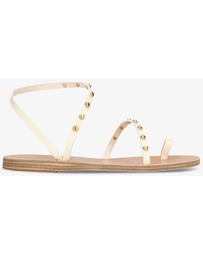 Ancient Greek Sandals Eleftheria Bee Studded Leather Sandals - Natural