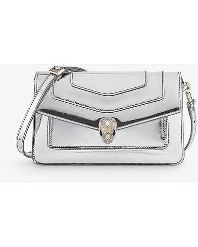 BVLGARI Serpenti Forever East-west Leather Shoulder Bag - White
