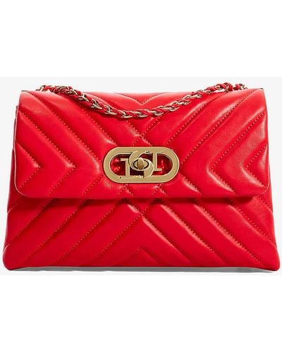 Dune Regent Small Quilted Leather Shoulder Bag - Red