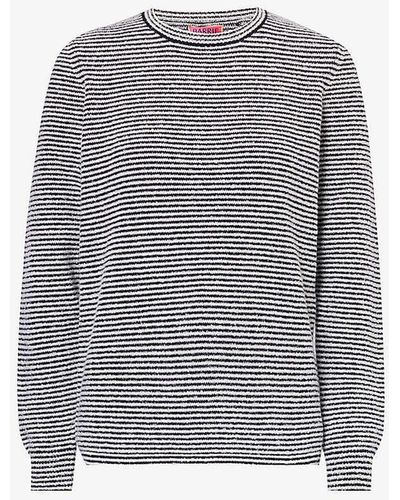 Barrie X Sofia Coppola D Cashmere, Wool And Silk-blend Jumper - Grey