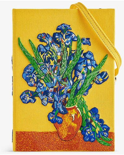 Olympia Le-Tan Vase With Irises Van Gogh Wool And Silk-blend Clutch Bag - Yellow