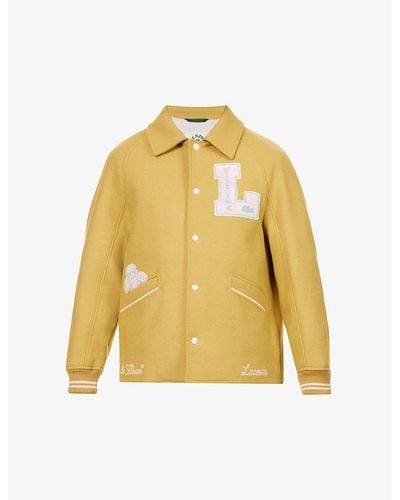 Lacoste Le Fleur* X Brand-appliqué Regular-fit Wool-blend Jacket X - Yellow