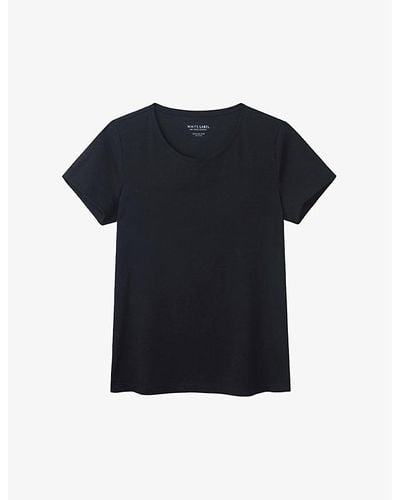 The White Company Everyday Regular-fit Stretch Organic-cotton T-shirt - Black