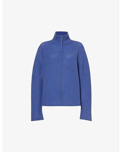 360cashmere Chloe Half-zip Wool And Cashmere-blend Knitted Sweater - Blue
