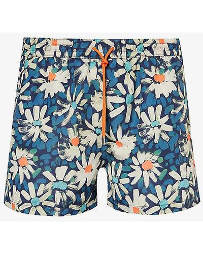 Paul Smith Graphic-print Recycled Polyester-blend Swim Short - Blue