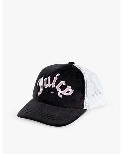 Juicy Couture Logo-embroidered Mesh-back Velour Cap - Black