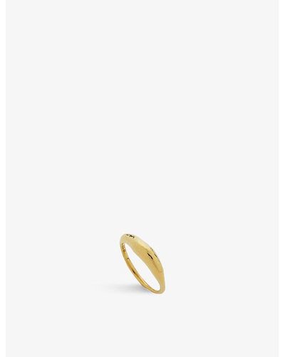Monica Vinader Deia 18ct Gold-plated Vermeil Silver Ring - White