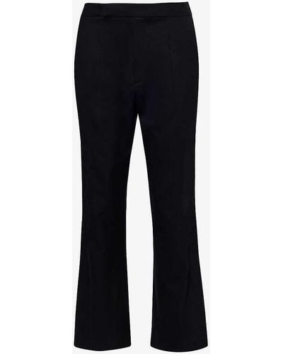 Maria McManus Cropped Pressed-crease Straight-leg High-rise Stretch-wool Trousers - Black