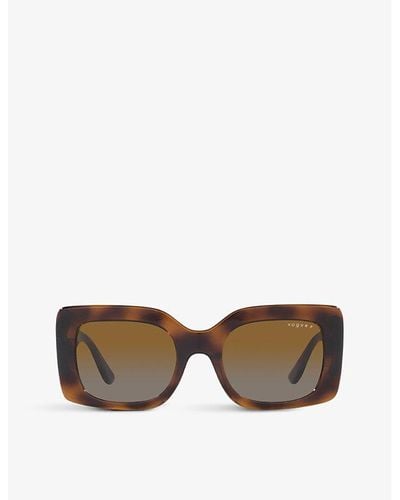 Vogue Vo5481s Rectangle-frame Tortoiseshell-injected Sunglasses - Brown