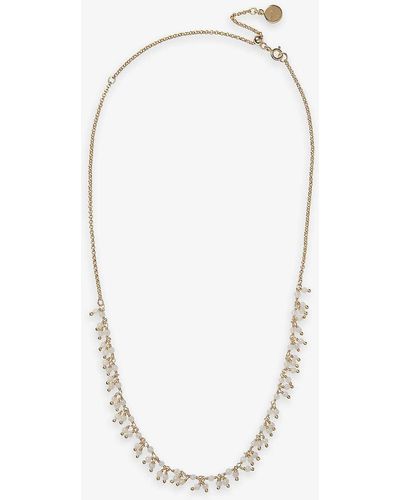 The White Company The Company Chalcedony Fine-beaded Gold-plated Brass Necklace - White