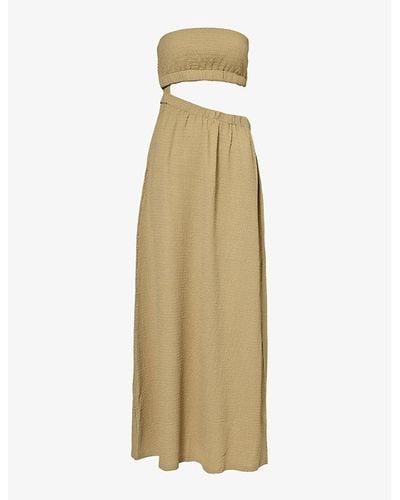 4th & Reckless Angie Cut-out Stretch-woven Maxi Dress - Natural