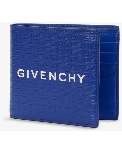 Givenchy 4g Logo-embossed Leather Billfold Wallet - Blue