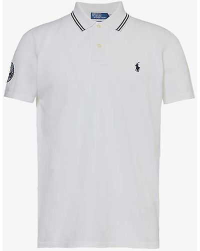 Polo Ralph Lauren X Wimbledon Brand-embroidered Brand-patch Cotton-piqué Polo Shirt - White