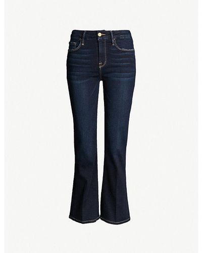FRAME Le Crop Mini Boot Mid-rise Flared Jeans - Blue