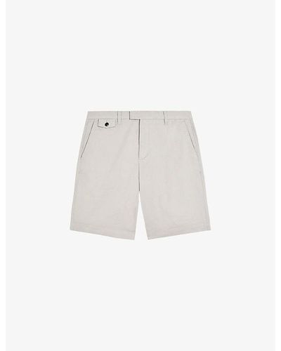Ted Baker Ashfrd Regular-fit Stretch Cotton-blend Chino Shorts - White
