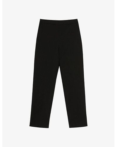 Ted Baker Devana Tapered-leg High-rise Cropped Stretch-woven Pants - Black