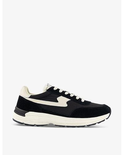 Stepney Workers Club Osier S Strike Suede And Shell Low-top Sneakers - Black