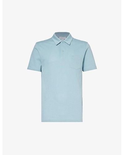 Sunspel Riviera Patch-pocket Cotton Polo Shirt - Blue