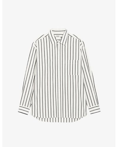Claudie Pierlot Cacilia Stripe-print Relaxed-fit Cotton Shirt - White
