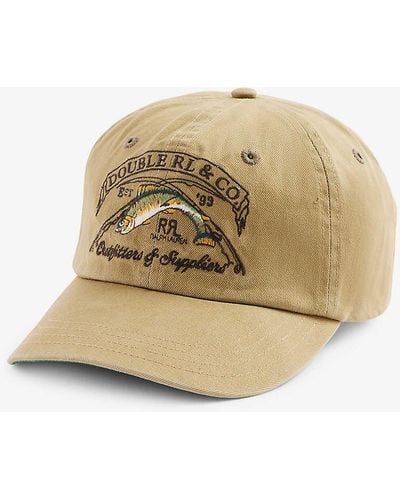 RRL Sportman Brand-embroidered Cotton-twill Cap - Natural