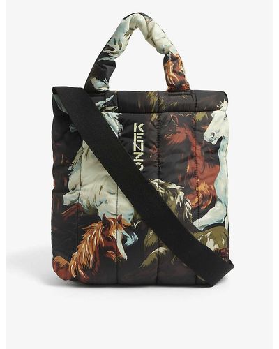 KENZO Horse-print Nylon Tote Bag - Black