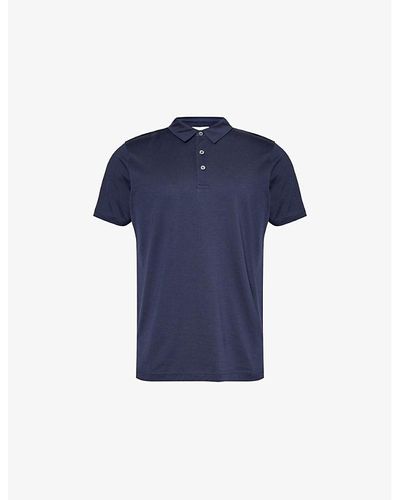 Sunspel Vy Regular-fit Short-sleeve Cotton Polo Shirt - Blue