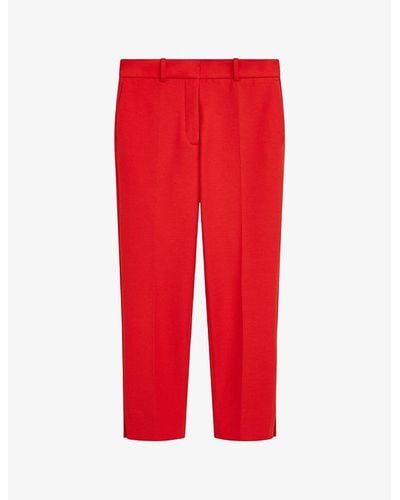 JOSEPH Bing Pressed-crease Straight-leg Mid-rise Stretch-woven Pants - Red