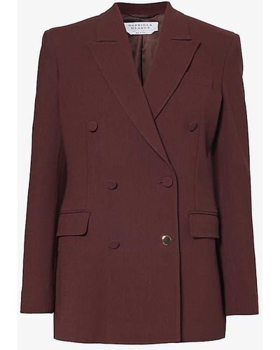 Gabriela Hearst Gavin Double-breasted Cashmere Blazer - Purple