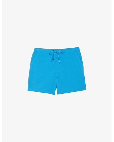 Ted Baker Colne Textured-weave Woven Swim Shorts - Blue