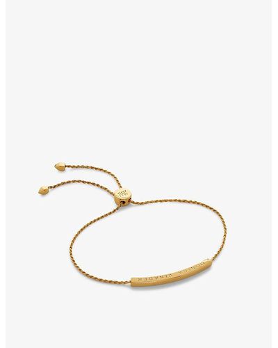 Monica Vinader Linear 18ct -plated Vermeil Recycled Sterling-silver Bracelet - Natural
