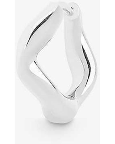 Maria Black Anil 6 Rhodium-plated Recycled Sterling- huggie - White