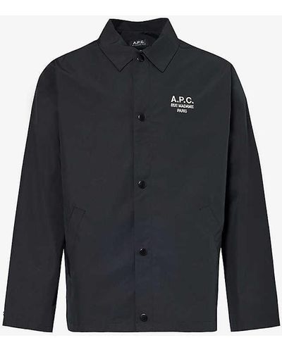 A.P.C. Regis Chore Logo-embroidered Woven Jacket - Blue