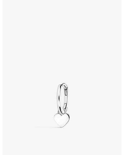 Thomas Sabo Hear-pendant Sterling-silver Single Hoop Earring - White