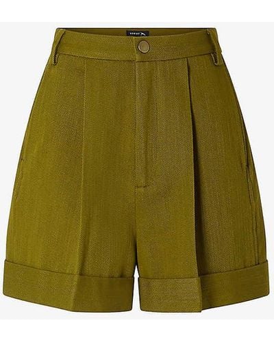 Soeur iggy High-rise Cotton Shorts - Green