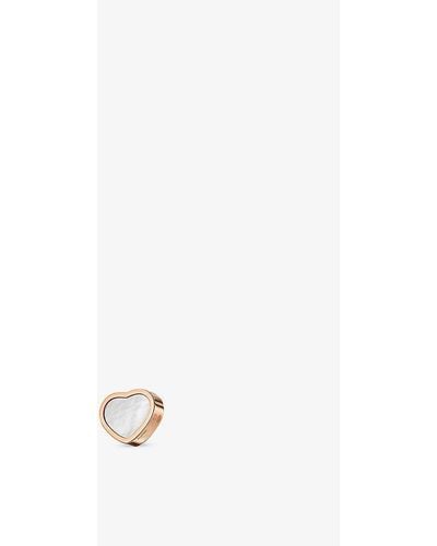 Chopard My Happy Hearts 18ct Rose-gold And Mother-of-pearl Single Stud Earring - White