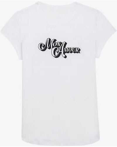 Zadig & Voltaire Woop Slogan-print Short-sleeve Cotton-blend T-shirt - White
