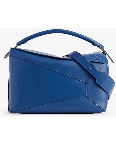 Loewe Puzzle Edge Leather Cross-body Bag - Blue