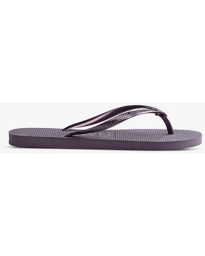 Havaianas Slim Crystal-embellished Rubber Flip-flops - Purple
