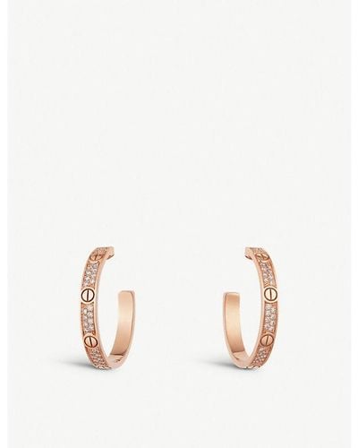 Cartier Love 18ct Rose-gold And 0.51ct Diamond Earrings - White
