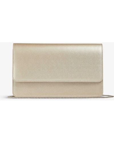 LK Bennett Dolly Leather Clutch Bag - Natural
